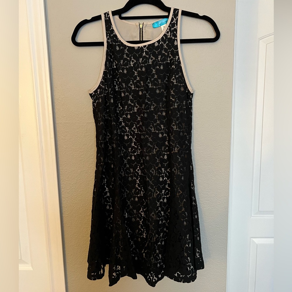 Francesca’s Black/Nude Lace Dress